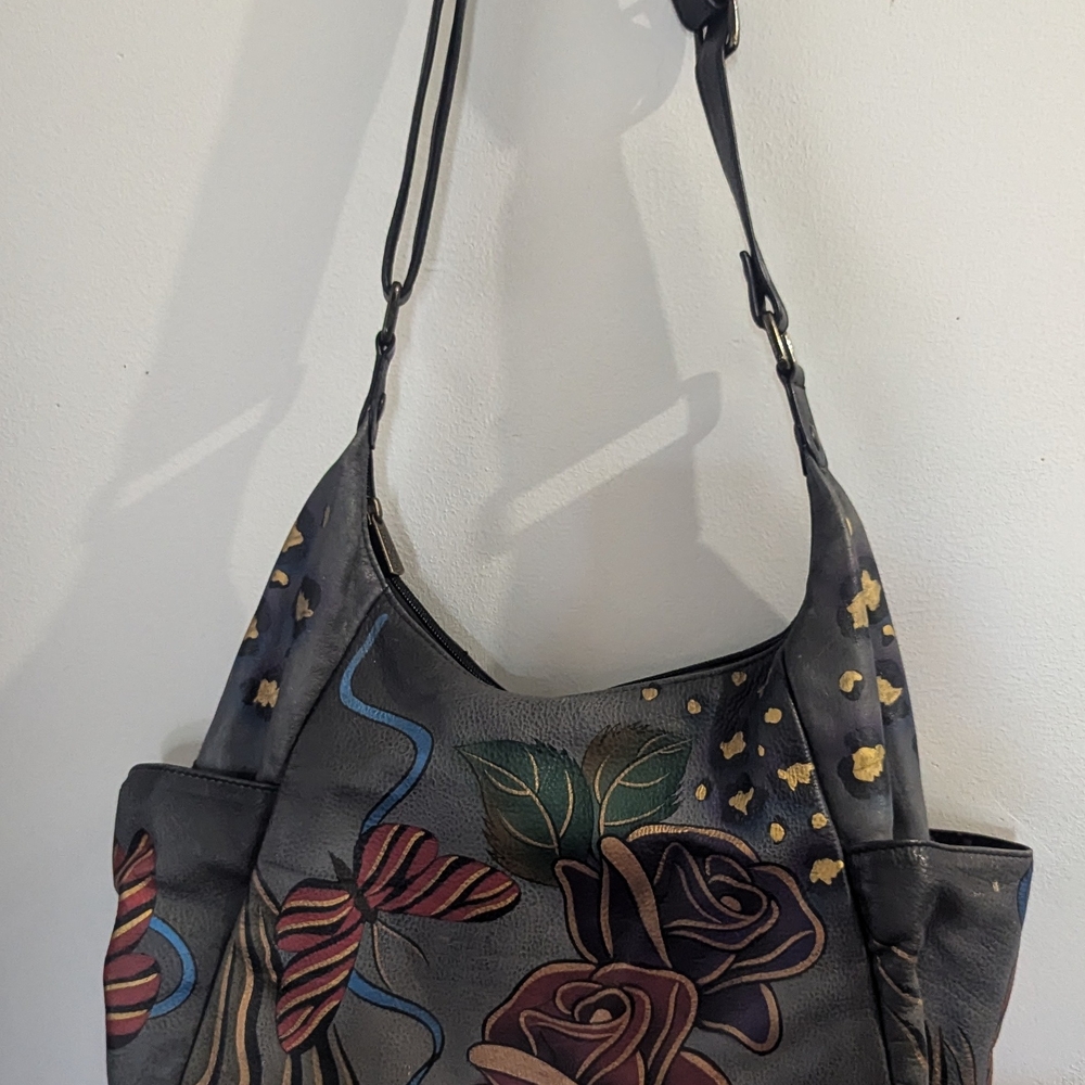 Floral Patterned Leather Bag - image 2